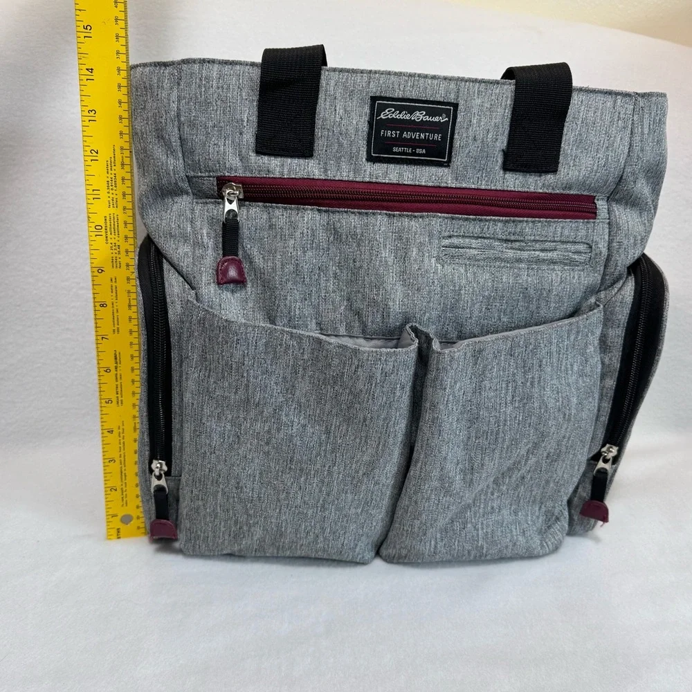 Eddie Bauer First Adventure Diaper Bag Tote Baby Gray